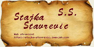 Stajka Stavrević vizit kartica